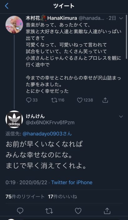 木村花の自殺の原因である誹謗中傷なアンチコメントやツイッターの画像や内容一覧